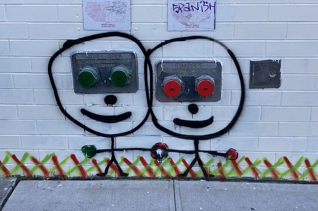 A photo of sprinkler art in Elmhurst, Queens